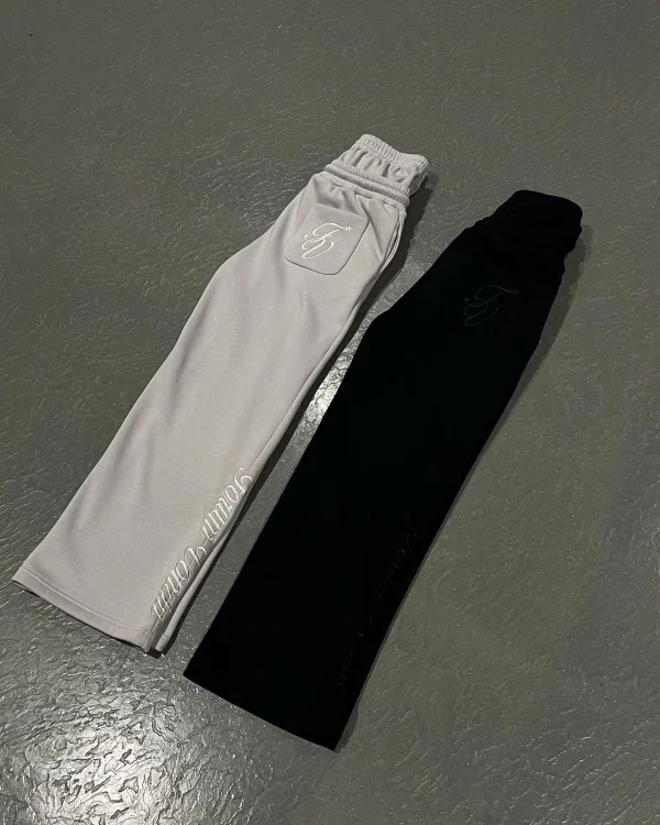 Harajuku Loose Double Waisted Sweatpants Y2K American Solid Color Letter Embroidery Casual Pants Hip Hop Drawstring Waist Jogger - Image 2