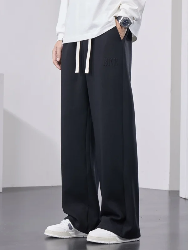 Men's Straight Sweatpants Wide Leg Cotton Track Pants Drawstring Letter Sports Baggy Pants Casual Long Trousers Big Size 8XL - Image 3
