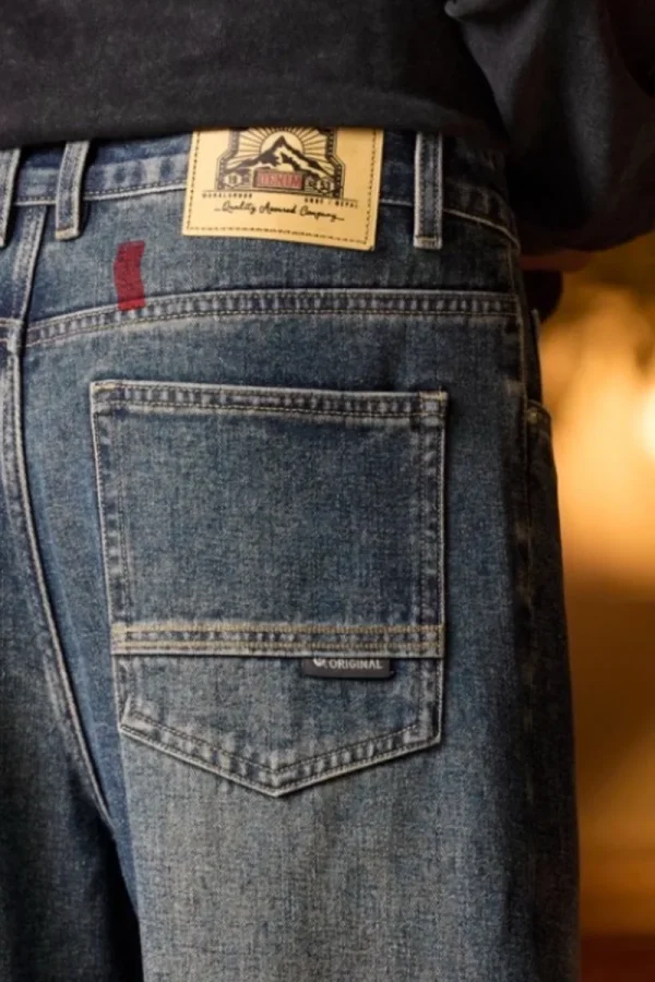 Mens Elastic Waist Jeans Relaxed Fit Men's Blue Jeans with Elastic Waist with Zipper and Button(Cotton content about 70%) - Image 5