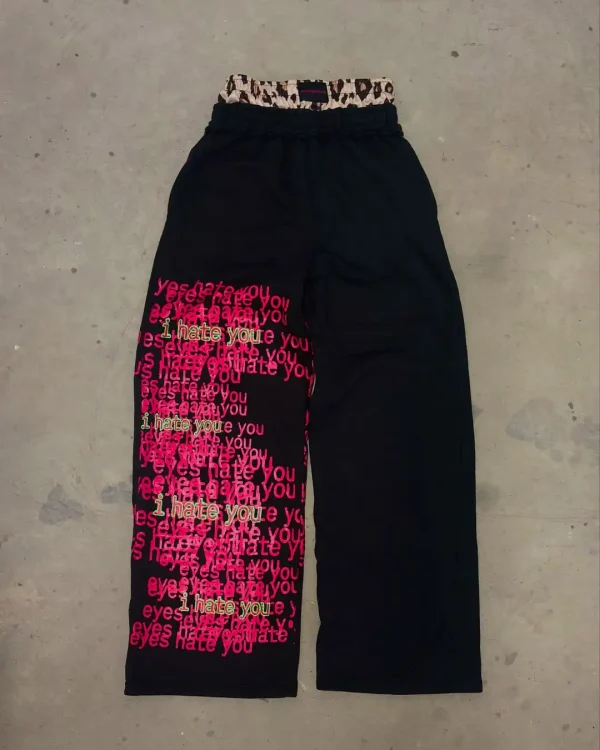 Retro double waist design casual street men pants hip-hop gothic harajuku loose pants Y2K letter pattern sports pants