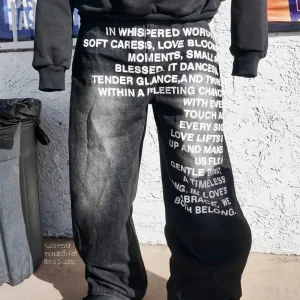 American retro patterned alphabet men jeans personalized street clothing Y2K goth men and women fashion casual pants