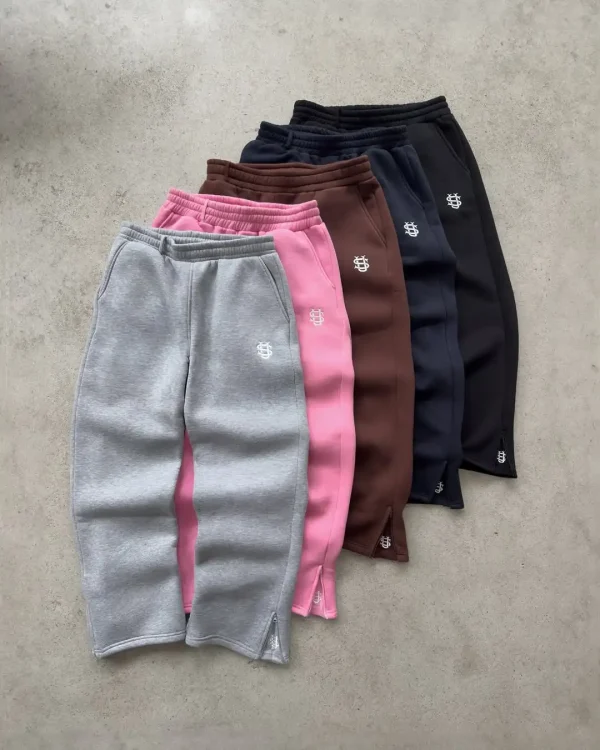 Y2K Fashion Jogger Sweatpants Loose Embroidery Labeled Open Leg Wide Leg Pants Trendy Pocket Couple Straight Pants Men's Hoodie - Image 3