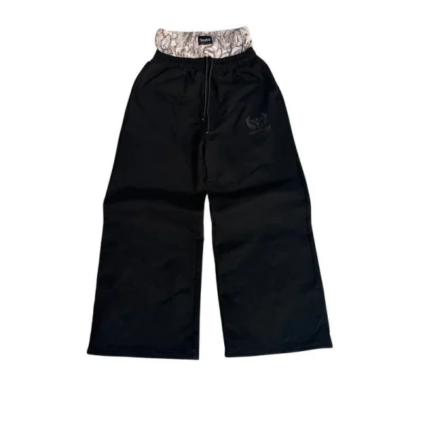 Men's Y2K Retro Sports Pants Double Cuffs Embroidered Camouflage Pattern Unisex Loose Pants Wide Leg Pants Trendy Casual Street - Image 2