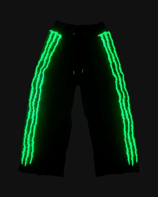 New fluorescent embroidered men sports pants street clothing hip-hop retro personality glow pants men and women joggers - Image 3