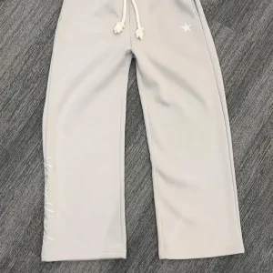 Harajuku Loose Double Waisted Sweatpants Y2K American Solid Color Letter Embroidery Casual Pants Hip Hop Drawstring Waist Jogger