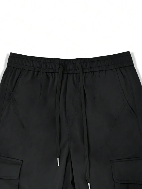 Casual Side Flap Pockets Workwear Tapered Pants, Men's Cargo Pants For Spring Fall Outdoor - Image 5