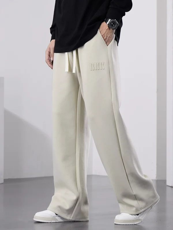 Men's Straight Sweatpants Wide Leg Cotton Track Pants Drawstring Letter Sports Baggy Pants Casual Long Trousers Big Size 8XL - Image 4