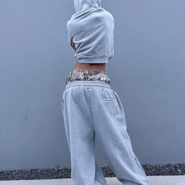 Y2K Retro Sweatpants Double Waisted Embroidered Camouflage Pattern Wide Leg Pants Men Trend Casual Streetwear Unisex Baggy Pants - Image 3