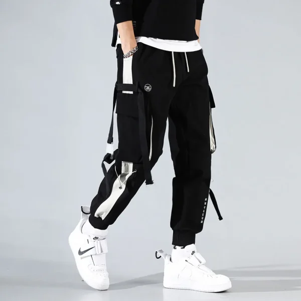 New Streetwear Men's Multi Pockets Cargo Harem Pants Hip Hop Casual Male Track Pants Joggers Trousers Fashion Harajuku Men Pants - Image 4