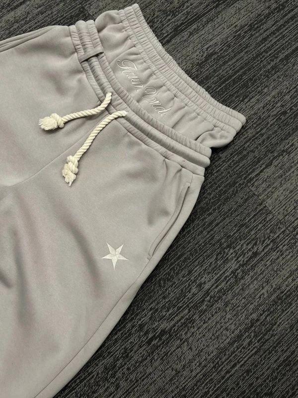 Harajuku Loose Double Waisted Sweatpants Y2K American Solid Color Letter Embroidery Casual Pants Hip Hop Drawstring Waist Jogger