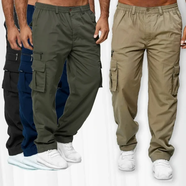 Men's Cargo Trousers Elastic Waist Elastic Multi-pocket Loose Combat Work Pants Outdoor Fitness Sports Casual Pants S-4XL - Image 2