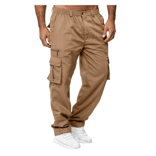 Men's Cargo Trousers Elastic Waist Elastic Multi-pocket Loose Combat Work Pants Outdoor Fitness Sports Casual Pants S-4XL - Image 3