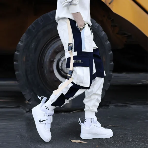 New Streetwear Men's Multi Pockets Cargo Harem Pants Hip Hop Casual Male Track Pants Joggers Trousers Fashion Harajuku Men Pants - Image 2