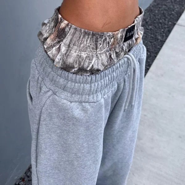 Y2K Retro Sweatpants Double Waisted Embroidered Camouflage Pattern Wide Leg Pants Men Trend Casual Streetwear Unisex Baggy Pants - Image 4