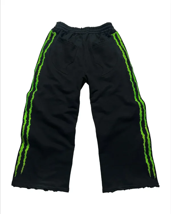 New fluorescent embroidered men sports pants street clothing hip-hop retro personality glow pants men and women joggers - Image 2