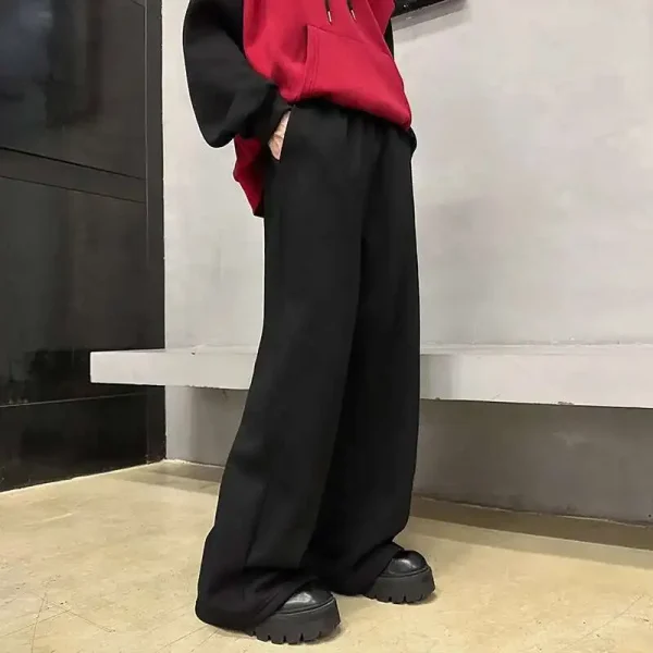 IEFB American Style Men's Sweatpants Elastic Waist Solid Color Bottom Straight Wide Leg Loose Sports Trousers New Simple 9C7782 - Image 6