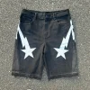 American fashion trend Street style wide-leg Jeans for men Y2k embroidered baggy jeans Goth punk High street casual shorts - Image 5