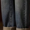 Mens Elastic Waist Jeans Relaxed Fit Men's Blue Jeans with Elastic Waist with Zipper and Button(Cotton content about 70%) - Image 6