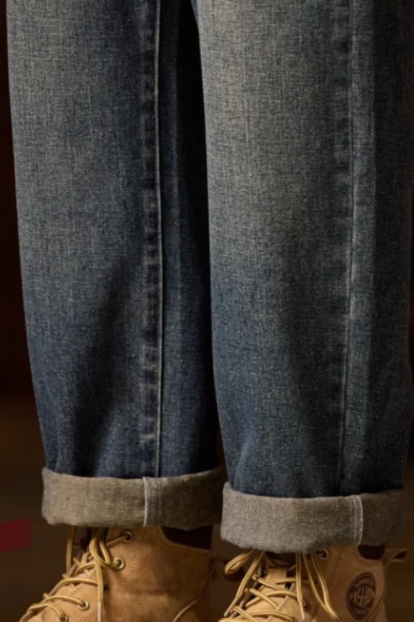 Mens Elastic Waist Jeans Relaxed Fit Men's Blue Jeans with Elastic Waist with Zipper and Button(Cotton content about 70%) - Image 6