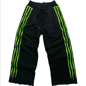New fluorescent embroidered men sports pants street clothing hip-hop retro personality glow pants men and women joggers
