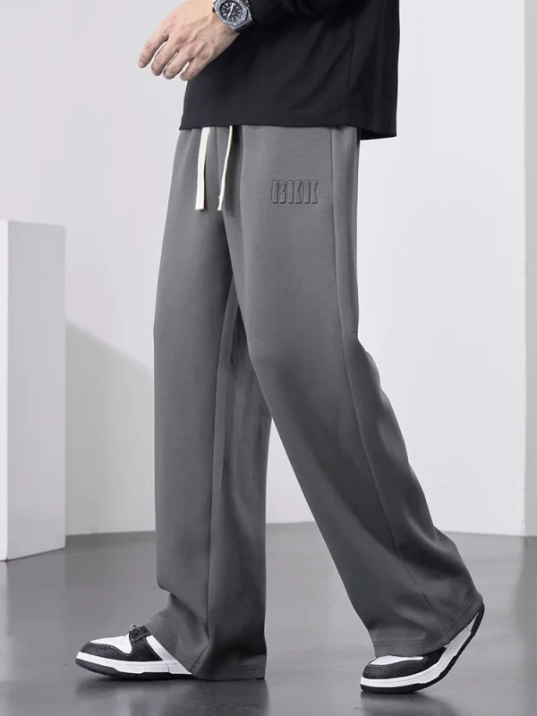Men's Straight Sweatpants Wide Leg Cotton Track Pants Drawstring Letter Sports Baggy Pants Casual Long Trousers Big Size 8XL - Image 2